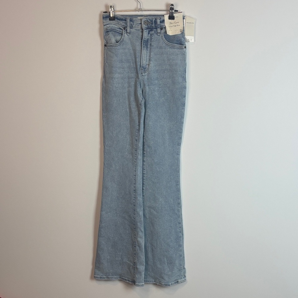 NWT Abercrombie & Fitch Light Blue Flare Jeans